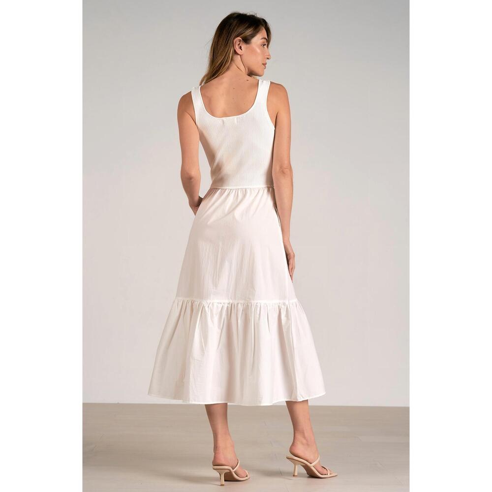 NEW ELAN reno mixed media maxi tank dress in white - Picture 3 of 5